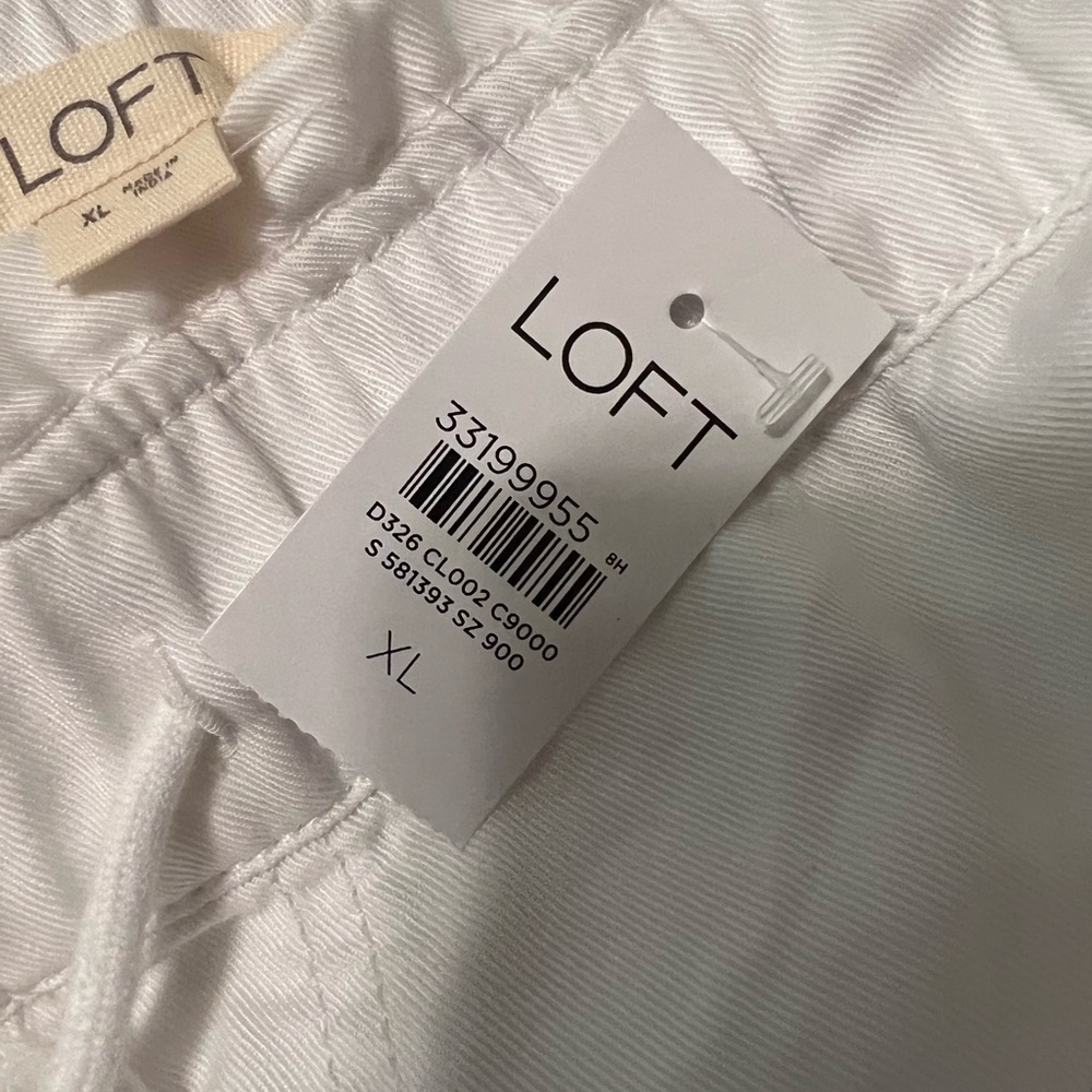 Brand new with tags Loft linen white pants.
